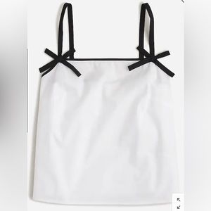 Bow-strap tank top in cotton poplin